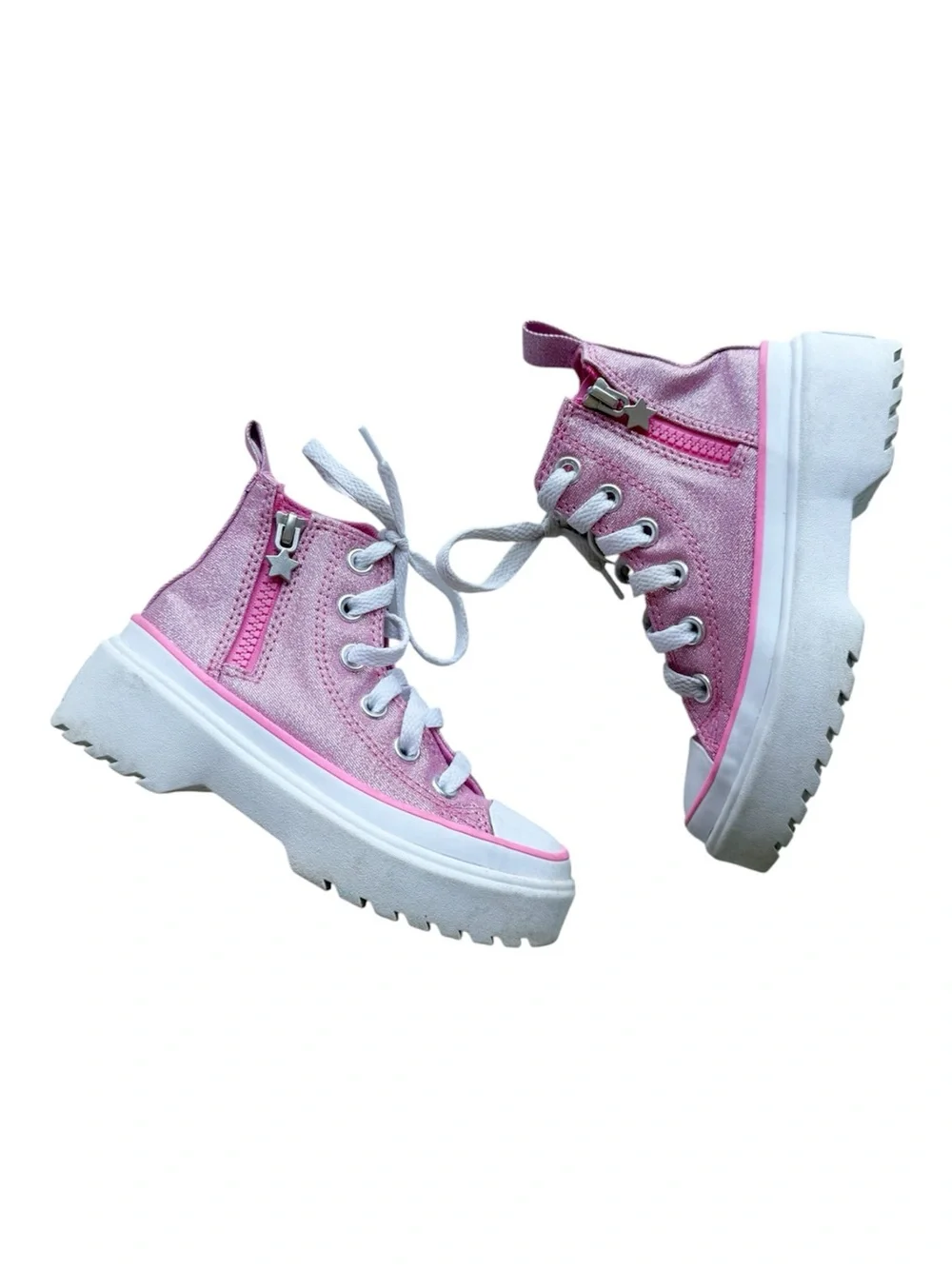 Converse Chuck Taylor All Star Lugged Lift Platform Sneakers Sz 11 Sparkle Pink